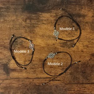 Bracelet cordon réglable noir