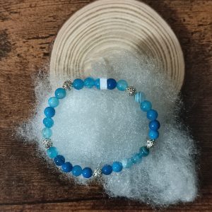 Bracelet Onyx bleue 6mm