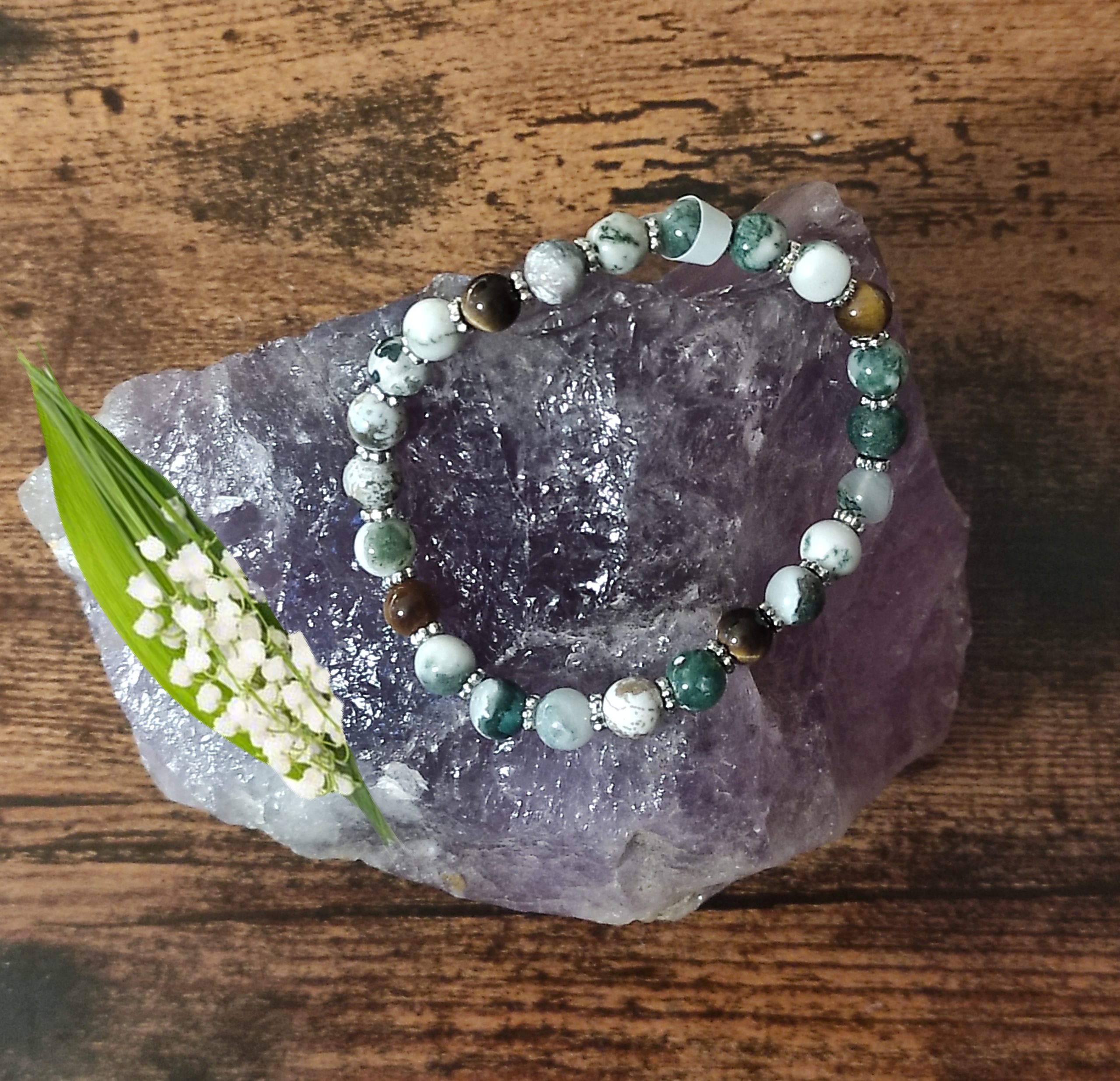 Bracelet Agate mousse 6mm