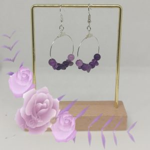 Boucles d'oreilles ronde Améthyste