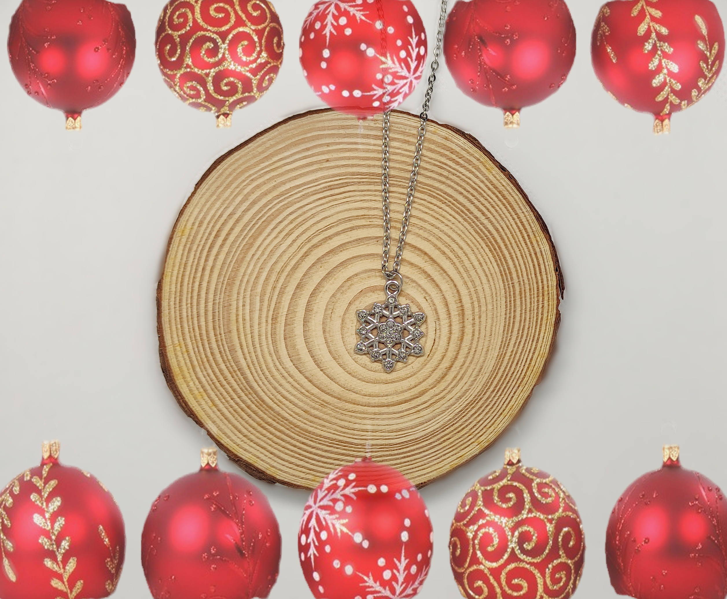 Collier Flocon de neige Strass – Image 2