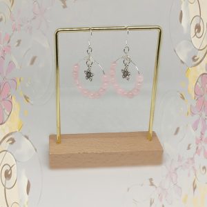 Boucles d'oreilles ronde Quartz Rose