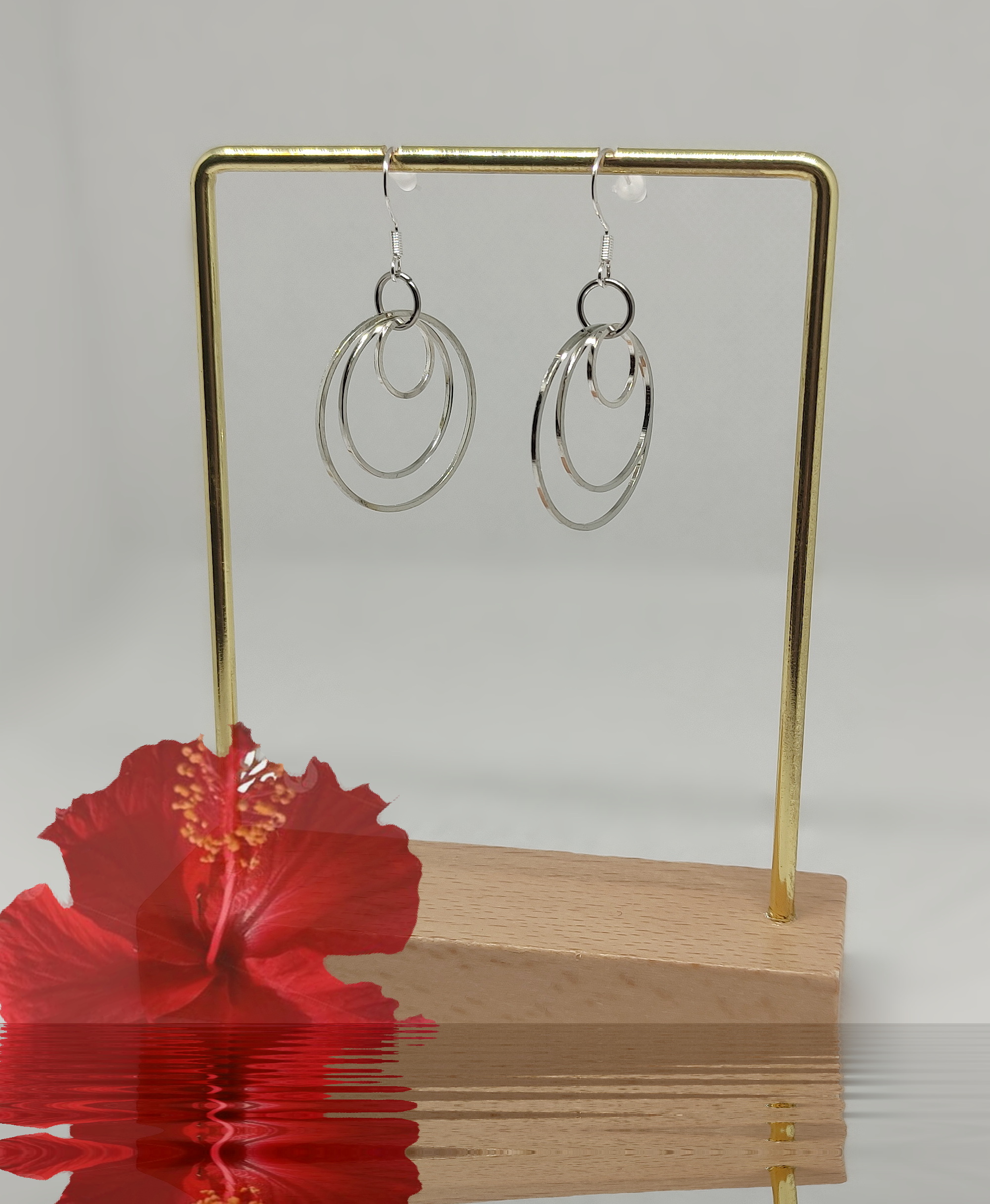 Boucles d'oreilles Anneaux Triptyque