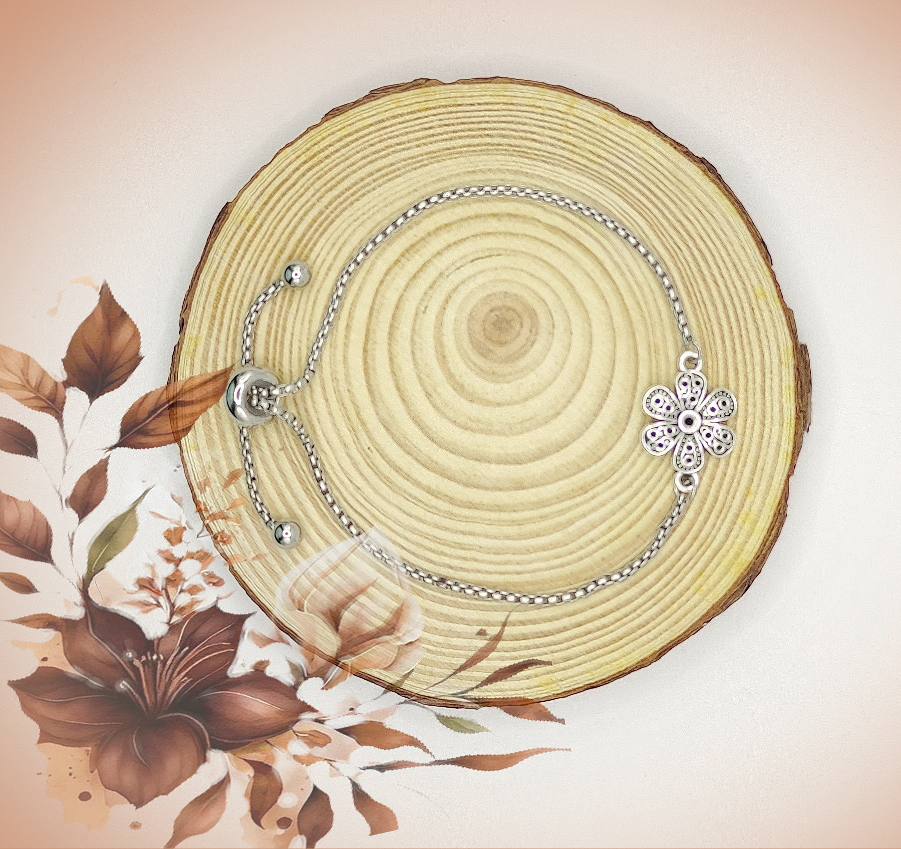 Bracelet chaine réglable Flora – Image 2